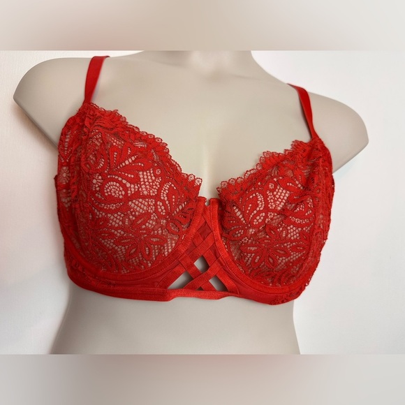 Adore Me Red Diara Contou Intimates Bra 42D #1596 - Picture 2 of 8